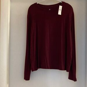 Lou & Grey Deep Burgundy Long Sleeve Blouse